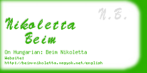 nikoletta beim business card